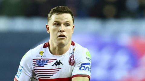 Jai Field in action for Wigan Warriors this season