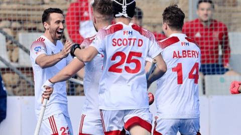 David Condon celebrates scoring with team-mates