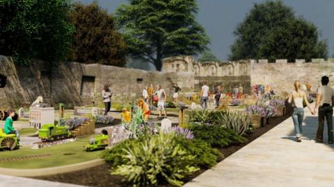 An artist's impression of the mini-golf course that has been rejected by councillors