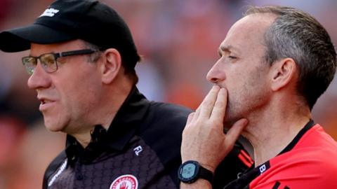 Feargal Logan (left) and Brian Dooher have jointly managed the Tyrone senior football team since 2021