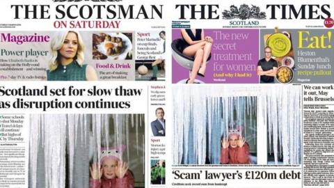 Scotsman and Times front pages