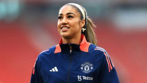 Gabby George training with Manchester United