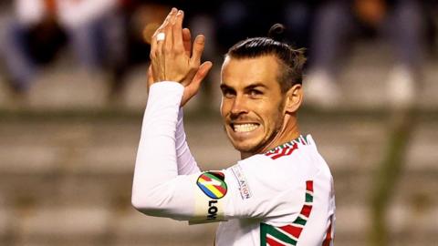 Gareth Bale of Wales wears a special 'OneLove' captain's armband during the UEFA Nations League soccer match between Belgium and Wales in Brussels, Belgium, 22 September 2022