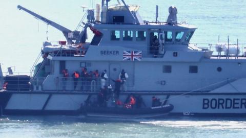 Border Force vessel intercaepting migrants