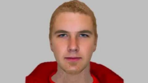 An E-fit of a blonde, white man