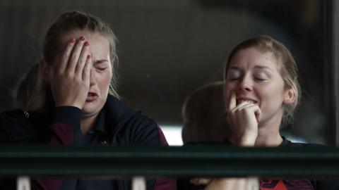 Heather Knight in the stands