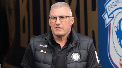 Nigel Pearson walks out of the tunnel at the Cardiff City Stadium