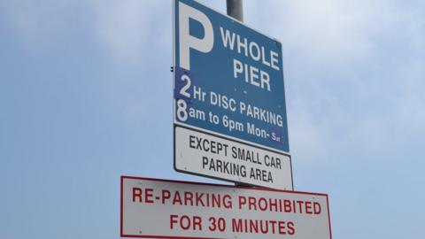 Parking sign in Guernsey