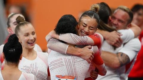 england celebrate gold medal