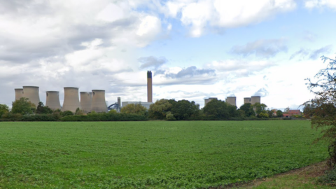 Fields at Drax overshadowed by power station