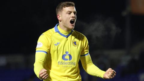 Raith Rovers' Jamie Gullan celebrates