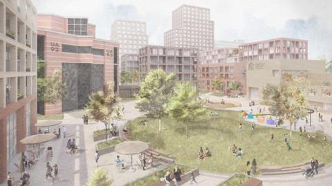 An artist's impression of the plans for the former Kellogg's site