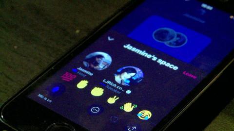 A phone showing Twitter's Spaces app