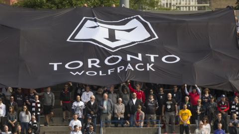 Toronto Wolfpack banner at Lamport Stadium