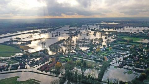 Flood water at Fishlake, Doncaster