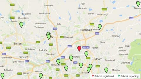 School Report 2016/17 participation map