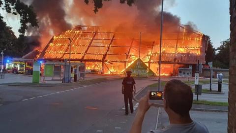 Budgens on fire