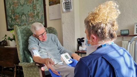 Patient being treated