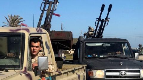 militias from Misrata arrive on the outskirts of Tripoli, 6 April