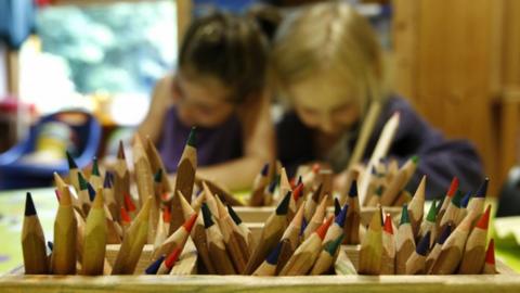 Colouring pencils in a nursery