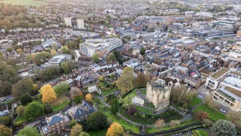 Aerial view of Guildford