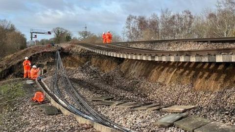 The landslip near Hook