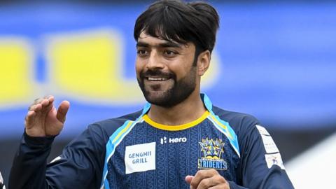 Rashid Khan in action for Barbados Tridents