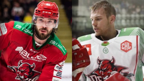Josh Batch and Ben Bowns of Cardiff Devils