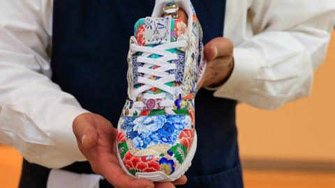 A one-of-a-kind sneaker by Adidas and Meisse, auctioned at Sotheby's.