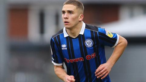 Owen Dodgson in action for Rochdale