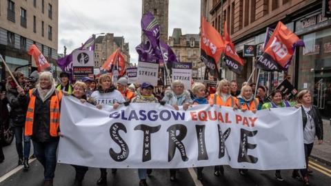 equal pay campaigners in Glasgow