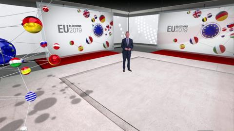 Adam Fleming in front of EU screen