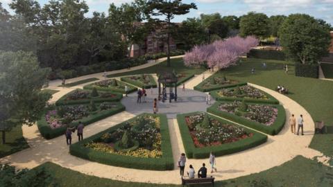 How new garden space at Grundy Park in Cheshunt could look
