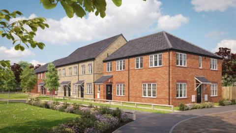 Artist impression of the homes in Chestnut Acres - a new estate, on land off Lychgate Lane, in Burbage, Hinckley, Leicestershire