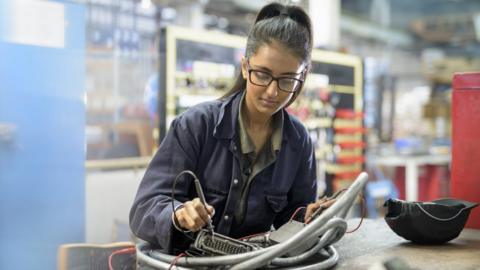 Woman working in engineering