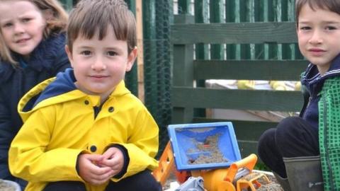 Freyja, Ander and Luca at the school’s sandpit