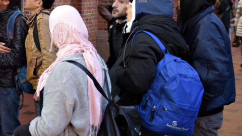 Migrants at Copenhagen's central station. File photo