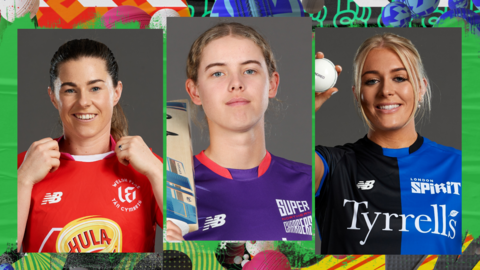 Left to right: Tammy Beaumont, Phoebe Litchfield and Sarah Glenn