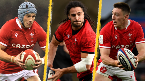 L-R: Jonathan Davies, Josh Navidi ans Josh Adams