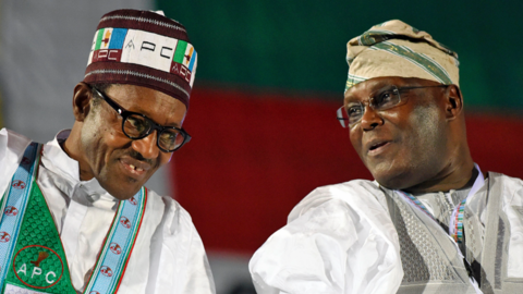 President Muhammadu Buhari and opposition leader Atiku Abubakar - archive shot, December 2014