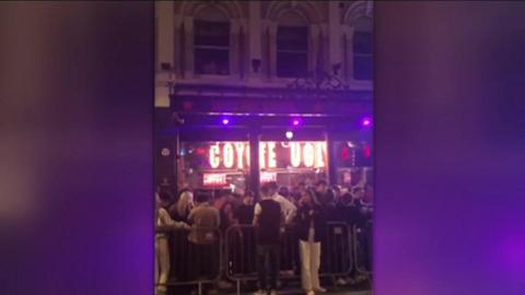 crowd outside nightclub