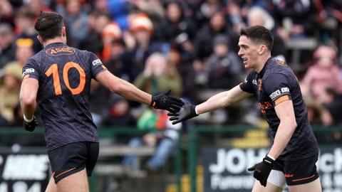 Stefan Campbell and Rory Grugan celebrate