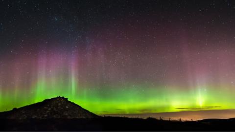 Aurora from Cairn o' Mount, Aberdeenshire