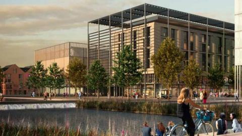 A CGI of what the Innovation Centre at Cyber Central UK could look like