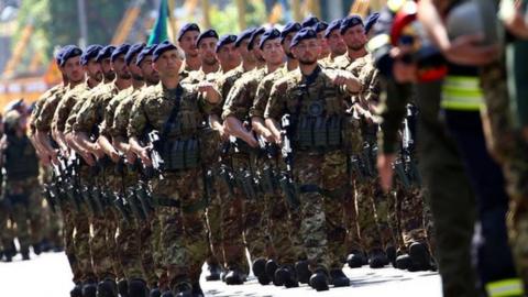 troops in Italy's republic day parade