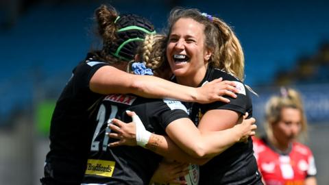 Exeter celebrate a try