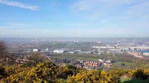 Views across Rotherham from Boston Castle