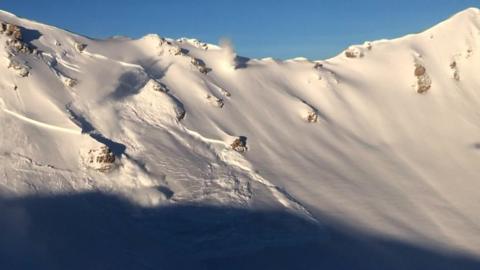 Explosive sets off controlled avalanche in Swiss Alps