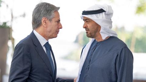 Antony Blinken meets President Sheikh Mohammed bin Zayed Al Nahyan