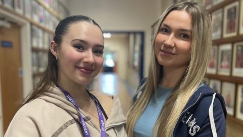 Whitchurch High School pupils Arwen, 18, and Millie, 17,